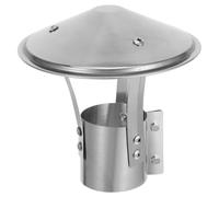 Chapeau de Cheminée en Acier Inoxydable Argenté, Anti-pluie, Anti-vent | Ouverture de Couronne, Conduit en Terre Cuite Existant, Usage Extérieur, Forme Parapluie Polie