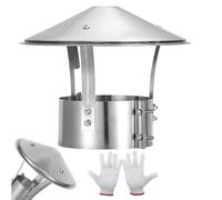 Chapeau de Cheminée en Acier Inoxydable, Chapeau Cheminée Rond, Anti-Pluie et Neige, Hotte D'aération, Chapeau de Ventilation de Toit pour Cheminee Ou Fumisterie Poele Exterieur Tubage(315mm)