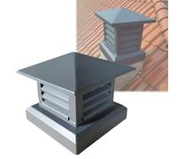 Chapeau de cheminée en alliage avec dessus conique et persienne pour cheminée Protection contre la pluie et ventilation 30 cm / 11.8in