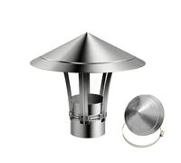 Chapeau de Cheminée Inox 201 Chapeau de Pluie de Toit Réglable 6 11 15 cm Couvercle de Trou de Cheminée Chapeau Conduit de Fumée conique pour Tuyau De Poêle Fumisterie(12cm)