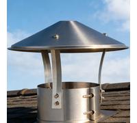 Chapeau de Cheminée Inox, Capot de Cheminées,100mm 160mm 180mm 200mm, Cache-Trou de Poêle, Couvercle de Cheminée Anti Pluie, pour Fumisterie Poele Exterieur Tubage(160mm)