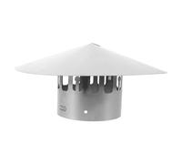 Chapeau de Cheminée Inox Rond 110mm avec Cône et Grille | Protection Pluie et Ventilation Améliorée, pour Toits et Cheminées Extérieures, Argenté, Acier Inoxydable
