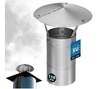 Chapeau de cheminée - KOTARBAU - ø 110 mm (inox) - Anti-pluie - Résistant corrosion - Design moderne