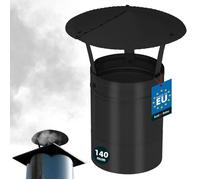 Chapeau de cheminée - KOTARBAU - Design Moderne - ø140 mm - Acier galvanisé peint - Noir