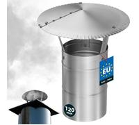Chapeau de cheminée - KOTARBAU - Design Moderne - Inox Ø120 mm - Anti-pluie - Résistant à la corrosion