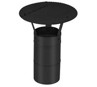 Chapeau de cheminée - KOTARBAU - KOTARBAU - Ø100 mm - Acier galvanisé peint par poudre - Noir - Anti-pluie