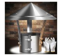 Chapeau de Cheminée Pare-pluie Acier Inox 304 Conique Capuchon Tuyau Fumée | Chapeau de Toit Réglable Tirage Fluide Fixation Boulonnée pour Poêle À Bois et Cheminée(180mm(7in))