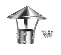 Chapeau De Cheminée Réglable En Acier Inoxydable, Couvercle De Ventilation Conique De 3 À 12 Pouces, Protection Contre La Pluie Avec Vis Pour Cheminées Et Conduits De Ventilation D，Silver 230mm/9.1in