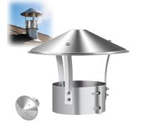 Chapeau de cheminée rond 304 Stainless Steel Chimney Cap | Multiple Sizes Weather Debris Protection: For Ventilation Use(160mm/6.3in)