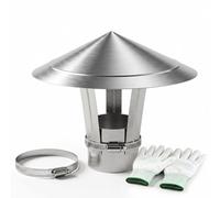 Chapeau De Cheminée Rond Conique En Acier Inoxydable 50mm-300mm, Couvercle De Cheminée Diamètre Réglable Pour Toit, Cache Tuyau, Empêche L'Entrée De Pluie(150mm)