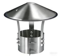 Chapeau de Cheminée Rond en 201 Acier Inoxydable, Chapeau de Cheminée Anti Pluie, 70/90/100/125/150/180/200mm Capot de Tuyau de Cheminées pour Tuyau de Poêle Fumisterie(100mm/3.9in)