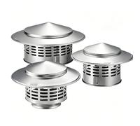 Chapeau De Cheminée Rond en Acier Inoxydable 304, Protection Contre Les Intempéries, La Pluie Et Le Vent pour Conduit De Cheminée, Bord Roulé De Sécurité pour Tuyau De Poêle, Compatible avec Les