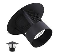 Chapeau de Cheminée Rond en Inox 304, Chapeau de Ventilation Anti Pluie 125mm 135mm 153mm 200mm, Capot de Cheminées pour Fumisterie Poele Exterieur Tubage, avec Gants, Noire(200mm/7.9in)