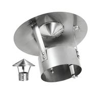 Chapeau de Cheminée Rond Inox, 80mm 160mm 180mm 200mm 300mm, Chapeau de Anti Pluie pour Fumisterie Poele Exterieur Tubage(230 mm/9 in)