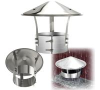 Chapeau de cheminée rond inox, pare-pluie pour conduit et tuyau de poêle | Capot extérieur en acier inoxydable 201 pour conduit de fumée, protège de la pluie et favorise l'évacuation(180mm/7.08in)