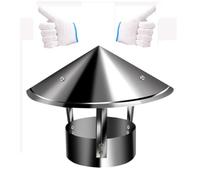 Chapeau de Cheminée Rond Réglable Acier Inox 304 pour Tuyau Poêle a Bois | Capuchon Pare-pluie Conique Sans Grille Pare-suie Dévie la Pluie Fixation a Boulons Pose Toit DIY(180mm)