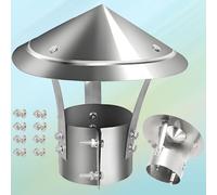 Chapeau de cheminée rond Stainless Steel Chimney Cap | Silver Multiple Sizes: Fireplace, Stove and Roof Use(160mm/6.3in)