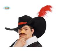 Chapeau de Mousquetaire - FIESTAS GUIRCA - Adulte - Noir et rouge - Intérieur