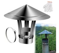 Chapeau de Pluie de Toit Chapeau de Cheminée de Toit en Acier Inoxydable 50 100 110 150 160 220 230 300mm Couvercle de Cheminée pour Tuyau - Hotte d'aération(130 mm/5.12 in)