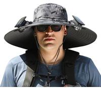 Chapeau de protection solaire avec ventilateur, rafraîchissant, à large bord, 3 vitesses, pour homme