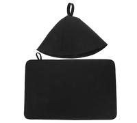 Chapeau de Sauna Lot de Deux en Feutre Épais, Coussin, Noir | Laine Feutrée, Régulation Thermique, pour Banc de Sauna et Chaise de Bureau, Entretien Facile