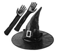 Chapeau De Sorcière Adulte Coiffe Pointue À Large Bord Halloween