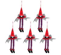 Chapeau de sorcière d ' Halloween, 5 pièces, décorations d ' affichage de fenêtre, pendentif suspendu en Polyester, ornement pour accessoires de fête à domicile, ornement suspendu de fenêtre