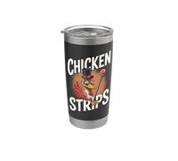 Chapeau haut-de-forme amusant en bandes de poulet Gobelet isotherme en acier inoxydable double paroi