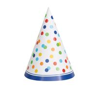 Rainbow Polka dot - Happy Birthday - Chapeaux de fête - One size - Lot de 8