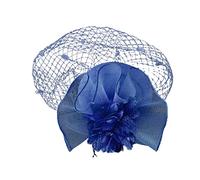 Chapeaux Femmes Fascinator Chapeau Fleur Pour Thé Cérémonie Cocktail Mariage Église (Navy, One Size)