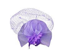 Chapeaux Femmes Fascinator Chapeau Fleur Pour Thé Cérémonie Cocktail Mariage Église (Purple, One Size)
