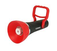 Chapin 4697 : Buse de tuyau d'arrosage industrielle à haut débit style pompier avec raccord fileté pour tuyau d'arrosage réglable jusqu'à 250 psi, rouge/noir