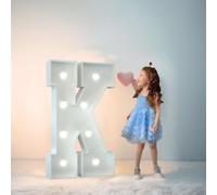 Chapiteau De Décoration De Mariage Avec Lettres Lumineuses, Mosaïque Géante, Chiffres Lumineux LED For 1er Et 18e Anniversaire, Décoration De Fond De Fête(Letter K,100cm/3FT)
