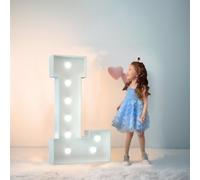 Chapiteau De Décoration De Mariage Avec Lettres Lumineuses, Mosaïque Géante, Chiffres Lumineux LED For 1er Et 18e Anniversaire, Décoration De Fond De Fête(Letter L,70cm/2.3FT)