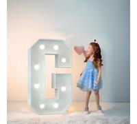 Chapiteau De Décoration De Mariage Avec Lettres Lumineuses, Mosaïque Géante, Chiffres Lumineux LED For 1er Et 18e Anniversaire, Décoration De Fond De Fête(Letter G,70cm/2.3FT)