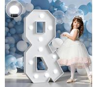 Chapiteau De Décoration De Mariage Avec Lettres Lumineuses, Mosaïque Géante, Chiffres Lumineux LED For 1er Et 18e Anniversaire, Décoration De Fond De Fête(Letter+,100cm/3FT)
