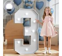 Chapiteau De Décoration De Mariage Avec Lettres Lumineuses, Mosaïque Géante, Chiffres Lumineux LED For 1er Et 18e Anniversaire, Décoration De Fond De Fête(Number 3,70cm/2.3FT)