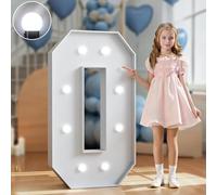 Chapiteau De Décoration De Mariage Avec Lettres Lumineuses, Mosaïque Géante, Chiffres Lumineux LED For 1er Et 18e Anniversaire, Décoration De Fond De Fête(Number 0,70cm/2.3FT)