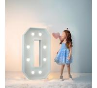 Chapiteau De Décoration De Mariage Avec Lettres Lumineuses, Mosaïque Géante, Chiffres Lumineux LED For 1er Et 18e Anniversaire, Décoration De Fond De Fête(Letter O,70cm/2.3FT)