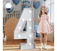 Chapiteau De Décoration De Mariage Avec Lettres Lumineuses, Mosaïque Géante, Chiffres Lumineux LED For 1er Et 18e Anniversaire, Décoration De Fond De Fête(Number 4,70cm/2.3FT)