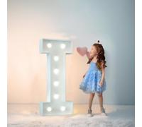 Chapiteau De Décoration De Mariage Avec Lettres Lumineuses, Mosaïque Géante, Chiffres Lumineux LED For 1er Et 18e Anniversaire, Décoration De Fond De Fête(Letter I,70cm/2.3FT)