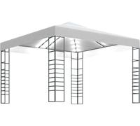Chapiteau de jardin avec guirlande lumineuse à LED 3x3 m Blanc