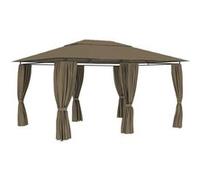vidaXL Tente de jardin avec rideaux 4x3 m Taupe 180 g/m