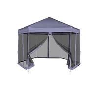 vidaXL Tente pop-up hexagonale avec 6 parois latérales bleu foncé 3,6x3,1 m