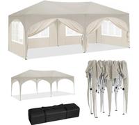 Chapiteau métallique - 3 x 6 m - Imperméable - Protection UV - Structure métallique démontable - Parois latérales amovibles