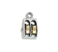 Chapuis - Poulie à Å¿il Avec Deux Galets Zamak Nickelé De Diamètre 25 Mm Pour Corde De 6 Mm