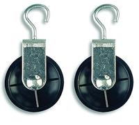 Chapuis VPCL4 Poulie Crochet - matière: Acier Zingué- Charge Indicative Max: 40kg - Diamètre: 60 mm - pour Corde 8 mm, Gris/Noir (Lot de 2)
