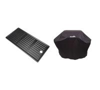 Char-Broil 140 766 - Housse pour Grill à 3-4 brûleurs, Noir. & Plaque de Cuisson à 2 et 3 brûleurs en Fer, Noir, Rectangulaire