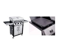 Char-Broil Convective Series 440S - Barbecue à gaz à 4 brûleurs avec brûleur latéral, finition en acier inoxydable. & 140 515 - Plaque de cuisson en fonte pour brûleur latéral (plancha).