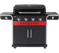 Char-Broil Gas2Coal 2.0 4B Grill Chariot Charbon + gaz naturel Noir, Acier inoxydable, Rouge